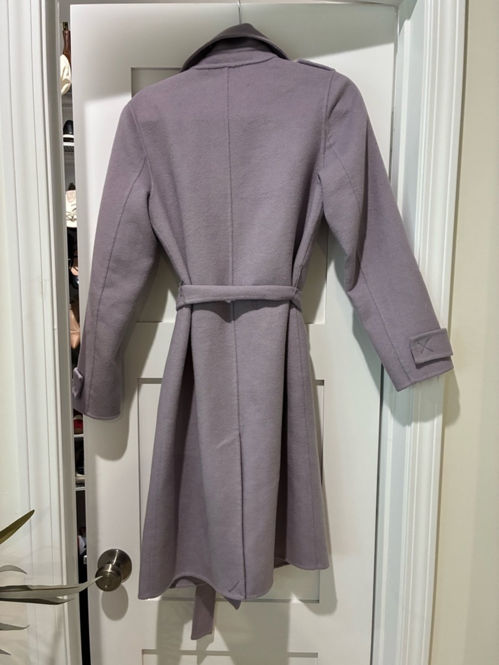 Badgley Mischka Purple Wool Trench Coat - Picture 5 of 8
